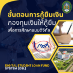 กำหนดการและขั้นตอนการกู้ยืมเงินกองทุนเงินให้กู้ยืมเพื่อการศึกษาแบบดิจิทัล Digital Student Loan Fund System (DSL)