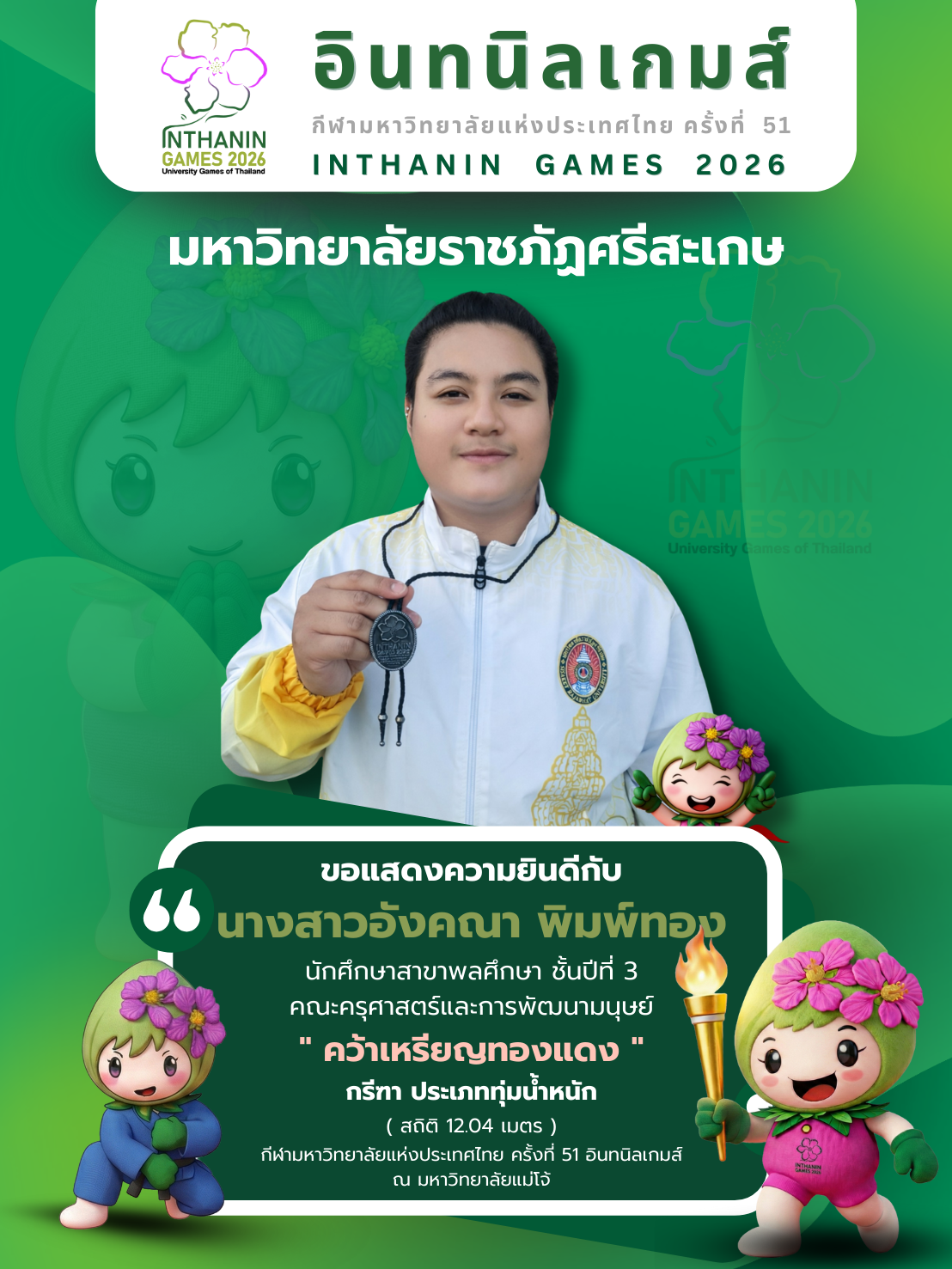 นางสาวอังคณา พิมพ์ทอง